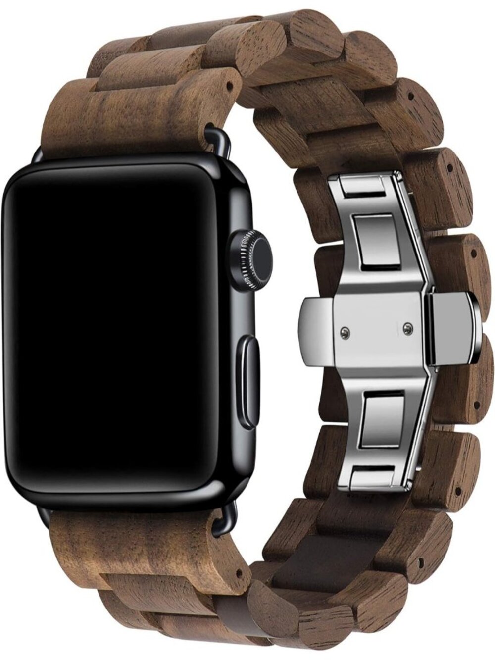 Men's Brown And Black Analog Natural Hardwood Compatible Waterproof Wooden Watch